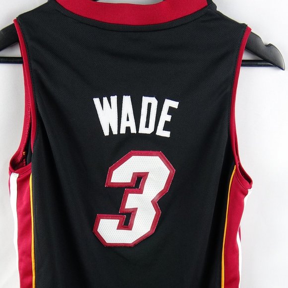 Adidas Other - Authentic Dwayne Miami Heat Black Jersey Youth Med